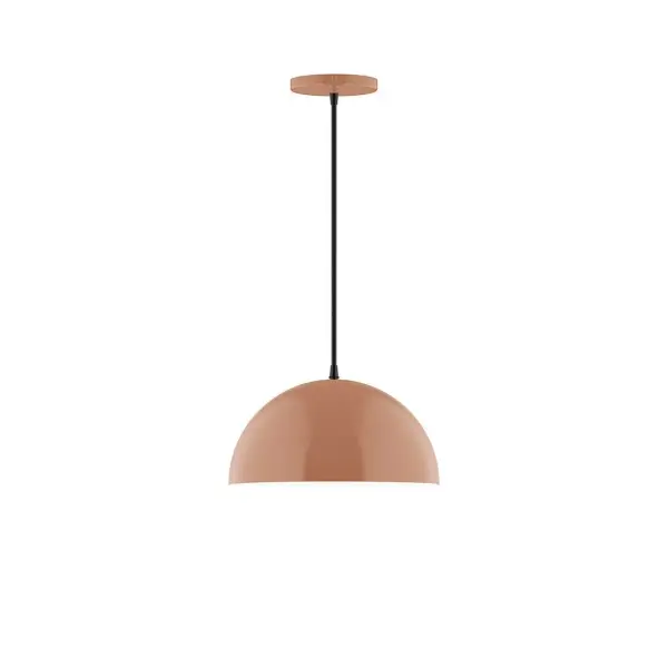 Arcade, a contemporary series of basic spun geometric shapes, is simply configured for interior use. Colorful and clean-lined, these axially symmetric shapes will add pizzazz to your space. Collection: Arcade Finish: Terracotta Glass: 12 inch Arcade Width: 12.00" Height: 78.00" Length: 12.00" Weight: 6.00 lb Wire: 6' White SJT Cord Canopy: 5" diameter Number of Bulbs: 1 Maximum Wattage: 10.00 W Light Source: LED Light Output: 800.00 lm Color Temperature: 2700 K CRI: 90 Dimmable Rated Average Life: 50,000 Voltage: 120.00 V Country of Origin: US Safety Listing: UL/cUL Safety Rating: Dry LED Manufacturer Warranty: 1-year limited warranty on the fixture.