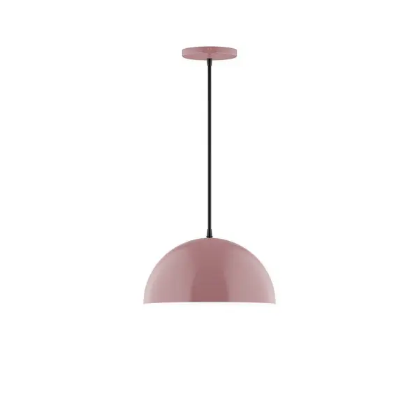 Arcade, a contemporary series of basic spun geometric shapes, is simply configured for interior use. Colorful and clean-lined, these axially symmetric shapes will add pizzazz to your space. Collection: Arcade Finish: Mauve Glass: 12 inch Arcade Width: 12.00" Height: 78.00" Length: 12.00" Weight: 6.00 lb Wire: 6' Red and White Zigzag Fabric Cord Canopy: 5" diameter Number of Bulbs: 1 Maximum Wattage: 10.00 W Light Source: LED Light Output: 800.00 lm Color Temperature: 2700 K CRI: 90 Dimmable Rated Average Life: 50,000 Voltage: 120.00 V Country of Origin: US Safety Listing: UL/cUL Safety Rating: Dry LED Manufacturer Warranty: 1-year limited warranty on the fixture.