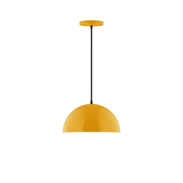 Arcade, a contemporary series of basic spun geometric shapes, is simply configured for interior use. Colorful and clean-lined, these axially symmetric shapes will add pizzazz to your space. Collection: Arcade Finish: Bright Yellow Glass: 12 inch Arcade Width: 12.00" Height: 78.00" Length: 12.00" Weight: 6.00 lb Wire: 6' Black Fabric Cord Canopy: 5" diameter Number of Bulbs: 1 Maximum Wattage: 10.00 W Light Source: LED Light Output: 800.00 lm Color Temperature: 2700 K CRI: 90 Dimmable Rated Average Life: 50,000 Voltage: 120.00 V Country of Origin: US Safety Listing: UL/cUL Safety Rating: Dry LED Manufacturer Warranty: 1-year limited warranty on the fixture.