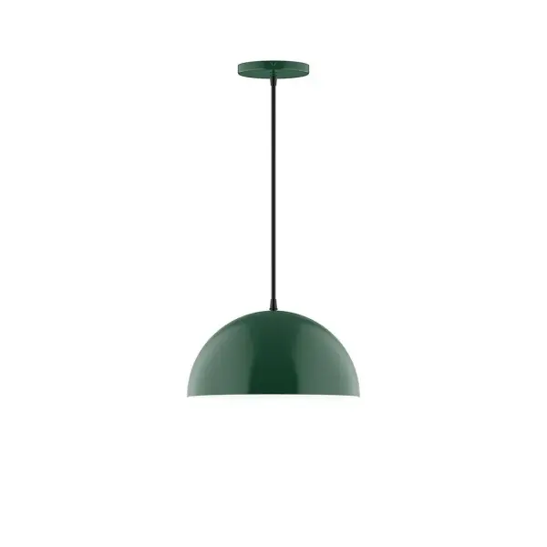 Arcade, a contemporary series of basic spun geometric shapes, is simply configured for interior use. Colorful and clean-lined, these axially symmetric shapes will add pizzazz to your space. Collection: Arcade Finish: Forest Green Glass: 12 inch Arcade Width: 12.00" Height: 78.00" Length: 12.00" Weight: 6.00 lb Wire: 6' Black and White Houndstooth Fabric Cord Canopy: 5" diameter Number of Bulbs: 1 Maximum Wattage: 10.00 W Light Source: LED Light Output: 800.00 lm Color Temperature: 2700 K CRI: 90 Dimmable Rated Average Life: 50,000 Voltage: 120.00 V Country of Origin: US Safety Listing: UL/cUL Safety Rating: Dry LED Manufacturer Warranty: 1-year limited warranty on the fixture.