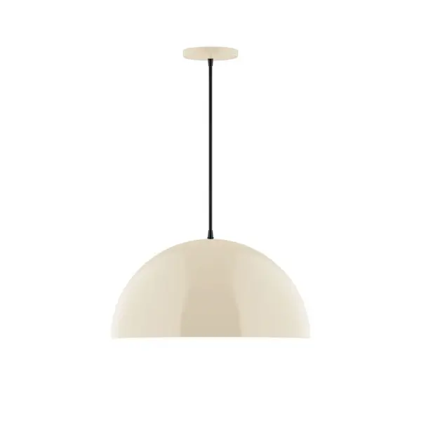 Arcade, a contemporary series of basic spun geometric shapes, is simply configured for interior use. Colorful and clean-lined, these axially symmetric shapes will add pizzazz to your space. Collection: Arcade Finish: Cream Glass: 6 inch White Opal Glass Globe Notes: Option (1) A19 LED Width: 18.00" Height: 81.00" Length: 18.00" Weight: 8.00 lb Wire: 6' Navy Mini Tweed Fabric Cord Canopy: 5" diameter Number of Bulbs: 1 Maximum Wattage: 100.00 W Bulb Type: A19 Bulb Base: E26 Medium Light Source: Incandescent or LED equivalent Dimmable Voltage: 120.00 V Material: Aluminum Country of Origin: US Safety Listing: UL/cUL Safety Rating: Dry LED Manufacturer Warranty: 1-year limited warranty on the fixture.