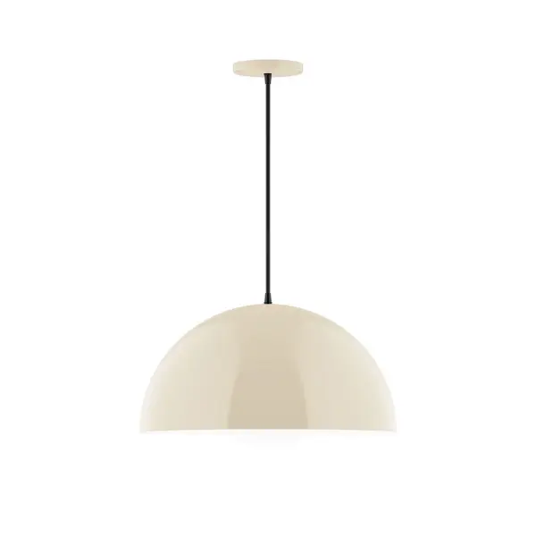Arcade, a contemporary series of basic spun geometric shapes, is simply configured for interior use. Colorful and clean-lined, these axially symmetric shapes will add pizzazz to your space. Collection: Arcade Finish: Cream Glass: 6 inch White Opal Glass Globe Notes: Option (1) A19 LED Width: 18.00" Height: 81.00" Length: 18.00" Weight: 8.00 lb Wire: 6' Black SJT Canopy: 5" diameter Number of Bulbs: 1 Maximum Wattage: 100.00 W Bulb Type: A19 Bulb Base: E26 Medium Light Source: Incandescent or LED equivalent Dimmable Voltage: 120.00 V Material: Aluminum Country of Origin: US Safety Listing: UL/cUL Safety Rating: Dry LED Manufacturer Warranty: 1-year limited warranty on the fixture.