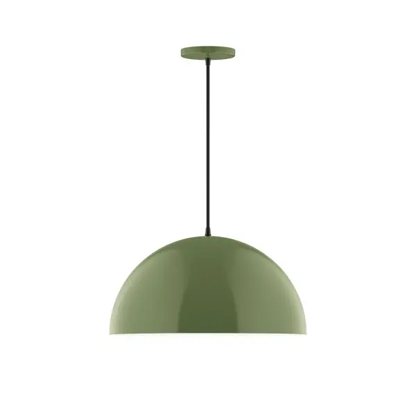 Arcade, a contemporary series of basic spun geometric shapes, is simply configured for interior use. Colorful and clean-lined, these axially symmetric shapes will add pizzazz to your space. Collection: Arcade Finish: Fern Green Glass: 6 inch White Opal Glass Globe Notes: Option (1) A19 LED Width: 18.00" Height: 81.00" Length: 18.00" Weight: 8.00 lb Wire: 6' Black Fabric Cord Canopy: 5" diameter Number of Bulbs: 1 Maximum Wattage: 100.00 W Bulb Type: A19 Bulb Base: E26 Medium Light Source: Incandescent or LED equivalent Dimmable Voltage: 120.00 V Material: Aluminum Country of Origin: US Safety Listing: UL/cUL Safety Rating: Dry LED Manufacturer Warranty: 1-year limited warranty on the fixture.