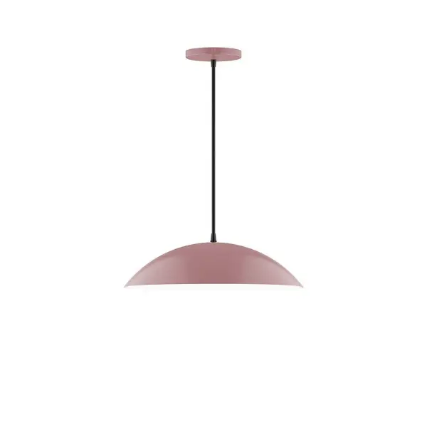 Plateau, a contemporary series of basic spun geometric shapes, is simply configured for interior use. Colorful and clean-lined, these axially symmetric shapes will add pizzazz to your space. Collection: Plateau Finish: Mauve Glass: 16 inch Plateau Width: 16.00" Height: 76.00" Length: 16.00" Weight: 6.00 lb Wire: 6' Gray Fabric Cord Canopy: 5" diameter Number of Bulbs: 2 Maximum Wattage: 15.00 W Light Source: LED Light Output: 1200.00 lm Color Temperature: 2700 K CRI: 90 Dimmable Rated Average Life: 50,000 Voltage: 120.00 V Country of Origin: US Safety Listing: UL/cUL Safety Rating: Dry LED Manufacturer Warranty: 1-year limited warranty on the fixture.