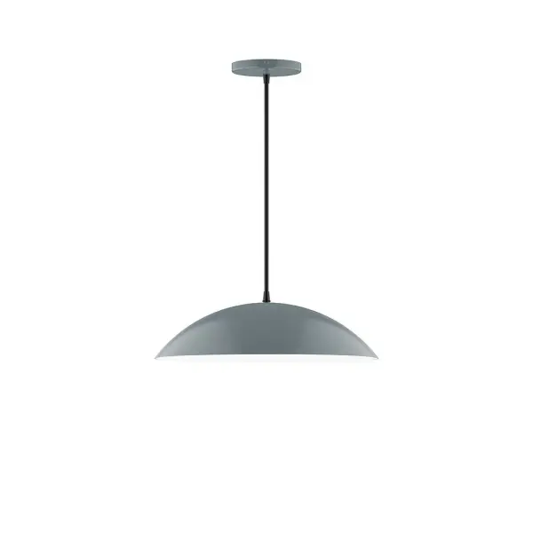 Plateau, a contemporary series of basic spun geometric shapes, is simply configured for interior use. Colorful and clean-lined, these axially symmetric shapes will add pizzazz to your space. Collection: Plateau Finish: Slate Gray Glass: 16 inch Plateau Width: 16.00" Height: 76.00" Length: 16.00" Weight: 6.00 lb Wire: 6' White Fabric Cord Canopy: 5" diameter Number of Bulbs: 2 Maximum Wattage: 15.00 W Light Source: LED Light Output: 1200.00 lm Color Temperature: 2700 K CRI: 90 Dimmable Rated Average Life: 50,000 Voltage: 120.00 V Country of Origin: US Safety Listing: UL/cUL Safety Rating: Dry LED Manufacturer Warranty: 1-year limited warranty on the fixture.