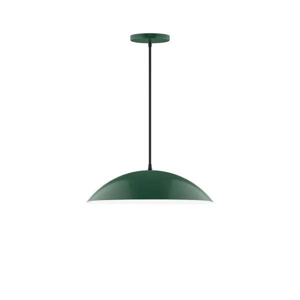 Plateau, a contemporary series of basic spun geometric shapes, is simply configured for interior use. Colorful and clean-lined, these axially symmetric shapes will add pizzazz to your space. Collection: Plateau Finish: Forest Green Glass: 16 inch Plateau Width: 16.00" Height: 76.00" Length: 16.00" Weight: 6.00 lb Wire: 6' Black SJT Canopy: 5" diameter Number of Bulbs: 2 Maximum Wattage: 15.00 W Light Source: LED Light Output: 1200.00 lm Color Temperature: 3000 K CRI: 90 Dimmable Rated Average Life: 50,000 Voltage: 120.00 V Country of Origin: US Safety Listing: UL/cUL Safety Rating: Dry LED Manufacturer Warranty: 1-year limited warranty on the fixture.