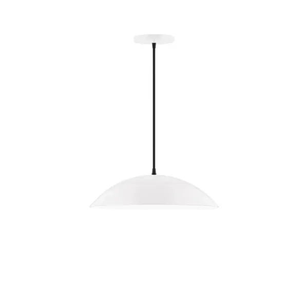 Plateau, a contemporary series of basic spun geometric shapes, is simply configured for interior use. Colorful and clean-lined, these axially symmetric shapes will add pizzazz to your space. Collection: Plateau Finish: White Glass: 16 inch Plateau Width: 16.00" Height: 76.00" Length: 16.00" Weight: 6.00 lb Wire: 6' White and Gray Dot Fabric Cord Canopy: 5" diameter Number of Bulbs: 2 Maximum Wattage: 15.00 W Light Source: LED Light Output: 1200.00 lm Color Temperature: 2700 K CRI: 90 Dimmable Rated Average Life: 50,000 Voltage: 120.00 V Country of Origin: US Safety Listing: UL/cUL Safety Rating: Dry LED Manufacturer Warranty: 1-year limited warranty on the fixture.
