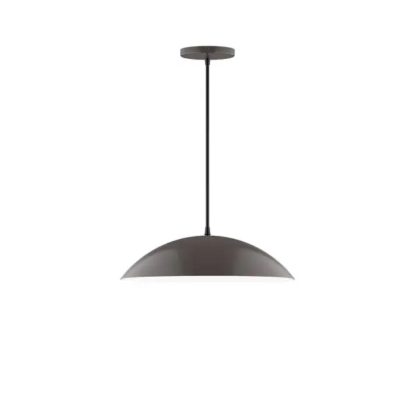 Plateau, a contemporary series of basic spun geometric shapes, is simply configured for interior use. Colorful and clean-lined, these axially symmetric shapes will add pizzazz to your space. Collection: Plateau Finish: Architectural Bronze Glass: 16 inch Plateau Width: 16.00" Height: 76.00" Length: 16.00" Weight: 6.00 lb Wire: 6' Gray Fabric Cord Canopy: 5" diameter Number of Bulbs: 2 Maximum Wattage: 15.00 W Light Source: LED Light Output: 1200.00 lm Color Temperature: 2700 K CRI: 90 Dimmable Rated Average Life: 50,000 Voltage: 120.00 V Country of Origin: US Safety Listing: UL/cUL Safety Rating: Dry LED Manufacturer Warranty: 1-year limited warranty on the fixture.