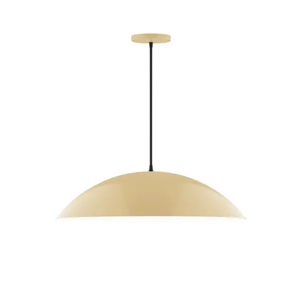 Plateau, a contemporary series of basic spun geometric shapes, is simply configured for interior use. Colorful and clean-lined, these axially symmetric shapes will add pizzazz to your space. Collection: Plateau Finish: Ivory Glass: 24 inch Plateau Width: 24.00" Height: 78.00" Length: 24.00" Weight: 6.00 lb Wire: 6' Black and White Houndstooth Fabric Cord Canopy: 5" diameter Number of Bulbs: 2 Maximum Wattage: 25.00 W Light Source: LED Light Output: 1800.00 lm Color Temperature: 2700 K CRI: 90 Dimmable Rated Average Life: 50,000 Voltage: 120.00 V Country of Origin: US Safety Listing: UL/cUL Safety Rating: Dry LED Manufacturer Warranty: 1-year limited warranty on the fixture.