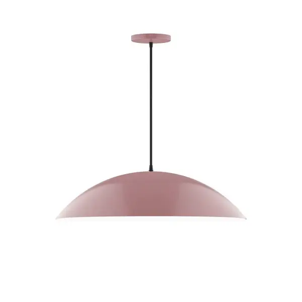 Plateau, a contemporary series of basic spun geometric shapes, is simply configured for interior use. Colorful and clean-lined, these axially symmetric shapes will add pizzazz to your space. Collection: Plateau Finish: Mauve Glass: 24 inch Plateau Width: 24.00" Height: 78.00" Length: 24.00" Weight: 6.00 lb Wire: 6' Gray Fabric Cord Canopy: 5" diameter Number of Bulbs: 2 Maximum Wattage: 25.00 W Light Source: LED Light Output: 1800.00 lm Color Temperature: 2700 K CRI: 90 Dimmable Rated Average Life: 50,000 Voltage: 120.00 V Country of Origin: US Safety Listing: UL/cUL Safety Rating: Dry LED Manufacturer Warranty: 1-year limited warranty on the fixture.