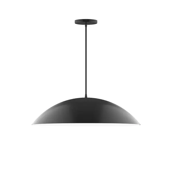 Plateau, a contemporary series of basic spun geometric shapes, is simply configured for interior use. Colorful and clean-lined, these axially symmetric shapes will add pizzazz to your space. Collection: Plateau Finish: Black Glass: 24 inch Plateau Width: 24.00" Height: 78.00" Length: 24.00" Weight: 6.00 lb Wire: 6' White Fabric Cord Canopy: 5" diameter Number of Bulbs: 2 Maximum Wattage: 25.00 W Light Source: LED Light Output: 1800.00 lm Color Temperature: 2700 K CRI: 90 Dimmable Rated Average Life: 50,000 Voltage: 120.00 V Country of Origin: US Safety Listing: UL/cUL Safety Rating: Dry LED Manufacturer Warranty: 1-year limited warranty on the fixture.