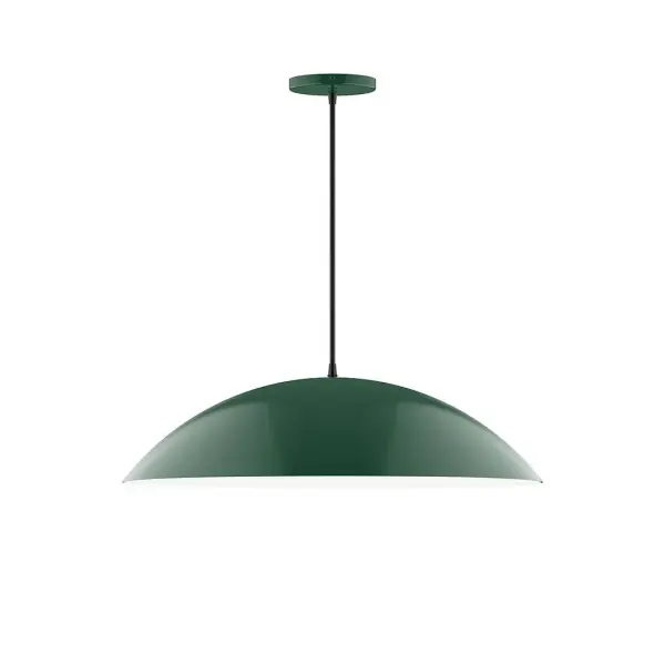 Plateau, a contemporary series of basic spun geometric shapes, is simply configured for interior use. Colorful and clean-lined, these axially symmetric shapes will add pizzazz to your space. Collection: Plateau Finish: Forest Green Glass: 24 inch Plateau Width: 24.00" Height: 78.00" Length: 24.00" Weight: 6.00 lb Wire: 6' White SJT Cord Canopy: 5" diameter Number of Bulbs: 2 Maximum Wattage: 25.00 W Light Source: LED Light Output: 1800.00 lm Color Temperature: 2700 K CRI: 90 Dimmable Rated Average Life: 50,000 Voltage: 120.00 V Country of Origin: US Safety Listing: UL/cUL Safety Rating: Dry LED Manufacturer Warranty: 1-year limited warranty on the fixture.