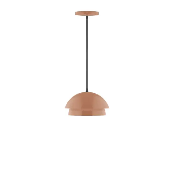 Nest is a playful series of stacked and nested dome shades. Offered in a host of finishes, Nest will be a bright and cheery addition to your interior décor Collection: Nest Finish: Terracotta Glass: 10 inch Nest Width: 10.00" Height: 77.00" Length: 10.00" Weight: 6.00 lb Wire: 6' Black SJT Canopy: 5" diameter Number of Bulbs: 1 Maximum Wattage: 8.00 W Light Source: LED Light Output: 800.00 lm Color Temperature: 3000 K CRI: 90 Dimmable Rated Average Life: 50,000 Voltage: 120.00 V Country of Origin: US Safety Listing: UL/cUL Safety Rating: Dry LED Manufacturer Warranty: 1-year limited warranty on the fixture.