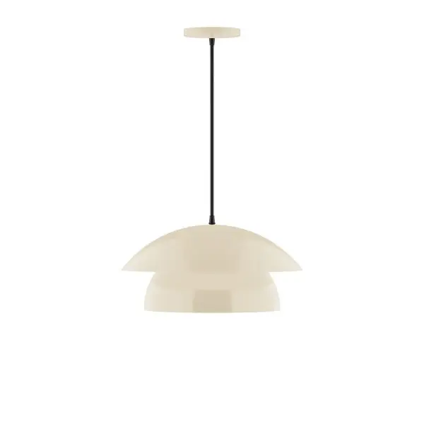 Nest is a playful series of stacked and nested dome shades. Offered in a host of finishes, Nest will be a bright and cheery addition to your interior décor Collection: Nest Finish: Cream Glass: 16 inch Nest Width: 16.00" Height: 79.50" Length: 16.00" Weight: 8.00 lb Wire: 6' Navy Mini Tweed Fabric Cord Canopy: 5" diameter Number of Bulbs: 1 Maximum Wattage: 10.00 W Light Source: LED Light Output: 800.00 lm Color Temperature: 2700 K CRI: 90 Dimmable Rated Average Life: 50,000 Voltage: 120.00 V Country of Origin: US Safety Listing: UL/cUL Safety Rating: Dry LED Manufacturer Warranty: 1-year limited warranty on the fixture.