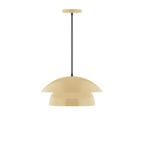 Nest is a playful series of stacked and nested dome shades. Offered in a host of finishes, Nest will be a bright and cheery addition to your interior décor Collection: Nest Finish: Ivory Glass: 16 inch Nest Width: 16.00" Height: 79.50" Length: 16.00" Weight: 8.00 lb Wire: 6' Black SJT Canopy: 5" diameter Number of Bulbs: 1 Maximum Wattage: 10.00 W Light Source: LED Light Output: 800.00 lm Color Temperature: 3000 K CRI: 90 Dimmable Rated Average Life: 50,000 Voltage: 120.00 V Country of Origin: US Safety Listing: UL/cUL Safety Rating: Dry LED Manufacturer Warranty: 1-year limited warranty on the fixture.