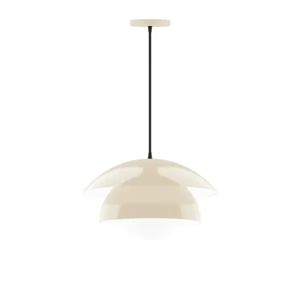 Nest is a playful series of stacked and nested dome shades. Offered in a host of finishes, Nest will be a bright and cheery addition to your interior décor Collection: Nest Finish: Cream Glass: 6 inch White Opal Glass Globe Notes: Option (1) A19 LED Width: 16.00" Height: 79.50" Length: 16.00" Weight: 10.00 lb Wire: 6' Black SJT Canopy: 5" diameter Number of Bulbs: 1 Maximum Wattage: 100.00 W Bulb Type: A19 Bulb Base: E26 Medium Light Source: Incandescent or LED equivalent Dimmable Voltage: 120.00 V Material: Aluminum Country of Origin: US Safety Listing: UL/cUL Safety Rating: Dry LED Manufacturer Warranty: 1-year limited warranty on the fixture.
