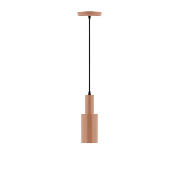 Geometric and colorful, the Spark series is simply configured for interior use. Spark is offered in multiple shapes, sizes and colors, choices to suit most any application. Collection: Spark Finish: Terracotta Glass: 3.5 inch Spark Width: 3.50" Height: 82.00" Length: 3.50" Weight: 4.00 lb Wire: 6' Red and White Zigzag Fabric Cord Canopy: 5" diameter Number of Bulbs: 1 Maximum Wattage: 8.00 W Light Source: LED Light Output: 800.00 lm Color Temperature: 3000 K CRI: 90 Dimmable Rated Average Life: 50,000 Voltage: 120.00 V Country of Origin: US Safety Listing: UL/cUL Safety Rating: Dry LED Manufacturer Warranty: 1-year limited warranty on the fixture.