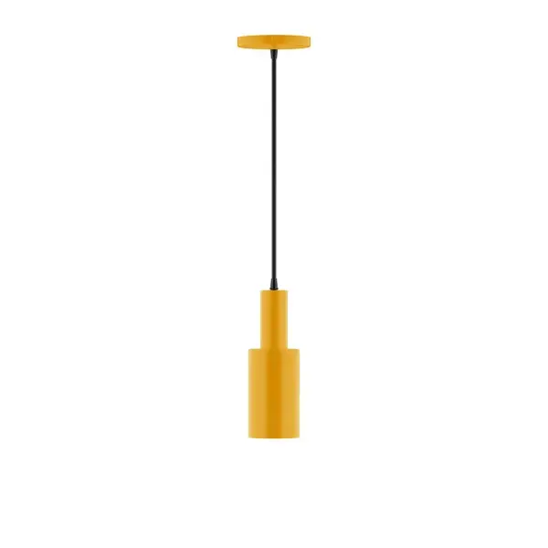 Geometric and colorful, the Spark series is simply configured for interior use. Spark is offered in multiple shapes, sizes and colors, choices to suit most any application. Collection: Spark Finish: Bright Yellow Glass: 3.5 inch Spark Width: 3.50" Height: 82.00" Length: 3.50" Weight: 4.00 lb Wire: 6' Black SJT Canopy: 5" diameter Number of Bulbs: 1 Maximum Wattage: 8.00 W Light Source: LED Light Output: 800.00 lm Color Temperature: 3000 K CRI: 90 Dimmable Rated Average Life: 50,000 Voltage: 120.00 V Country of Origin: US Safety Listing: UL/cUL Safety Rating: Dry LED Manufacturer Warranty: 1-year limited warranty on the fixture.