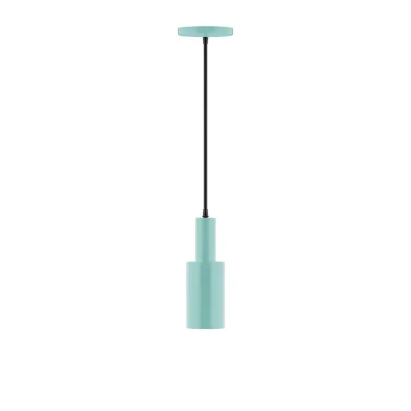 Geometric and colorful, the Spark series is simply configured for interior use. Spark is offered in multiple shapes, sizes and colors, choices to suit most any application. Collection: Spark Finish: Sea Green Glass: 3.5 inch Spark Width: 3.50" Height: 82.00" Length: 3.50" Weight: 4.00 lb Wire: 6' White Fabric Cord Canopy: 5" diameter Number of Bulbs: 1 Maximum Wattage: 8.00 W Light Source: LED Light Output: 800.00 lm Color Temperature: 3000 K CRI: 90 Dimmable Rated Average Life: 50,000 Voltage: 120.00 V Country of Origin: US Safety Listing: UL/cUL Safety Rating: Dry LED Manufacturer Warranty: 1-year limited warranty on the fixture.