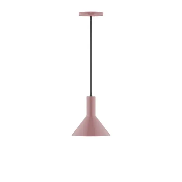 Geometric and colorful, the Chase series is simply configured for interior use. Chase is offered in multiple shapes, sizes and colors, choices to suit most any application. Collection: Chase Finish: Mauve Glass: 8 inch Chase Width: 8.00" Height: 80.00" Length: 8.00" Weight: 4.00 lb Wire: 6' Cool Tweed Fabric Cord Canopy: 5" diameter Number of Bulbs: 1 Maximum Wattage: 8.00 W Light Source: LED Light Output: 800.00 lm Color Temperature: 3000 K CRI: 90 Dimmable Rated Average Life: 50,000 Voltage: 120.00 V Country of Origin: US Safety Listing: UL/cUL Safety Rating: Dry LED Manufacturer Warranty: 1-year limited warranty on the fixture.