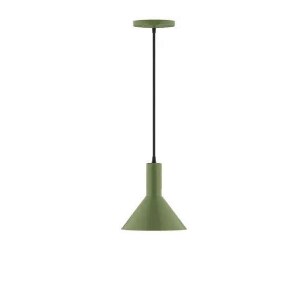 Geometric and colorful, the Chase series is simply configured for interior use. Chase is offered in multiple shapes, sizes and colors, choices to suit most any application. Collection: Chase Finish: Fern Green Glass: 8 inch Chase Width: 8.00" Height: 80.00" Length: 8.00" Weight: 4.00 lb Wire: 6' Black Fabric Cord Canopy: 5" diameter Number of Bulbs: 1 Maximum Wattage: 8.00 W Light Source: LED Light Output: 800.00 lm Color Temperature: 3000 K CRI: 90 Dimmable Rated Average Life: 50,000 Voltage: 120.00 V Country of Origin: US Safety Listing: UL/cUL Safety Rating: Dry LED Manufacturer Warranty: 1-year limited warranty on the fixture.