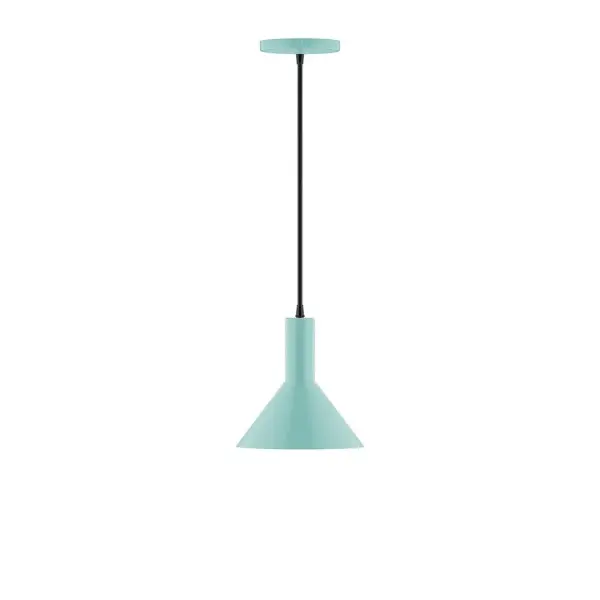 Geometric and colorful, the Chase series is simply configured for interior use. Chase is offered in multiple shapes, sizes and colors, choices to suit most any application. Collection: Chase Finish: Sea Green Glass: 8 inch Chase Width: 8.00" Height: 80.00" Length: 8.00" Weight: 4.00 lb Wire: 6' White and Gray Dot Fabric Cord Canopy: 5" diameter Number of Bulbs: 1 Maximum Wattage: 8.00 W Light Source: LED Light Output: 800.00 lm Color Temperature: 3000 K CRI: 90 Dimmable Rated Average Life: 50,000 Voltage: 120.00 V Country of Origin: US Safety Listing: UL/cUL Safety Rating: Dry LED Manufacturer Warranty: 1-year limited warranty on the fixture.