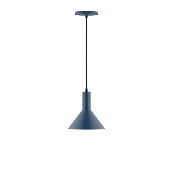 Geometric and colorful, the Chase series is simply configured for interior use. Chase is offered in multiple shapes, sizes and colors, choices to suit most any application. Collection: Chase Finish: Navy Glass: 8 inch Chase Width: 8.00" Height: 80.00" Length: 8.00" Weight: 4.00 lb Wire: 6' Polished Copper Fabric Cord Canopy: 5" diameter Number of Bulbs: 1 Maximum Wattage: 8.00 W Light Source: LED Light Output: 800.00 lm Color Temperature: 3000 K CRI: 90 Dimmable Rated Average Life: 50,000 Voltage: 120.00 V Country of Origin: US Safety Listing: UL/cUL Safety Rating: Dry LED Manufacturer Warranty: 1-year limited warranty on the fixture.