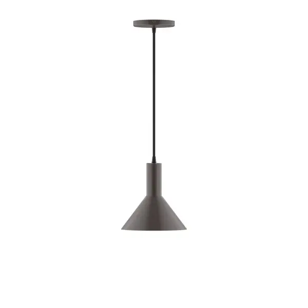 Geometric and colorful, the Chase series is simply configured for interior use. Chase is offered in multiple shapes, sizes and colors, choices to suit most any application. Collection: Chase Finish: Architectural Bronze Glass: 8 inch Chase Width: 8.00" Height: 80.00" Length: 8.00" Weight: 4.00 lb Wire: 6' Red and White Zigzag Fabric Cord Canopy: 5" diameter Number of Bulbs: 1 Maximum Wattage: 8.00 W Light Source: LED Light Output: 800.00 lm Color Temperature: 3000 K CRI: 90 Dimmable Rated Average Life: 50,000 Voltage: 120.00 V Country of Origin: US Safety Listing: UL/cUL Safety Rating: Dry LED Manufacturer Warranty: 1-year limited warranty on the fixture.