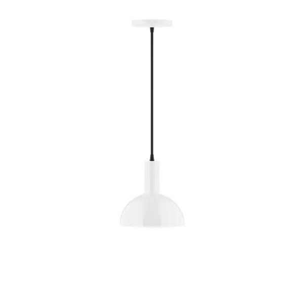 Geometric and colorful, the Ray series is simply configured for interior use. Ray is offered in multiple shapes, sizes and colors, choices to suit most any application. Collection: Ray Finish: White Glass: 8 inch Ray Width: 8.00" Height: 80.00" Length: 8.00" Weight: 4.00 lb Wire: 6' Ivory Fabric Cord Canopy: 5" diameter Number of Bulbs: 1 Maximum Wattage: 8.00 W Bulb Type: LED Light Source: LED Light Output: 800.00 lm Color Temperature: 3000 K CRI: 90 Dimmable Rated Average Life: 50,000 Voltage: 120.00 V Country of Origin: US Safety Listing: UL/cUL Safety Rating: Dry LED Manufacturer Warranty: 1-year limited warranty on the fixture.