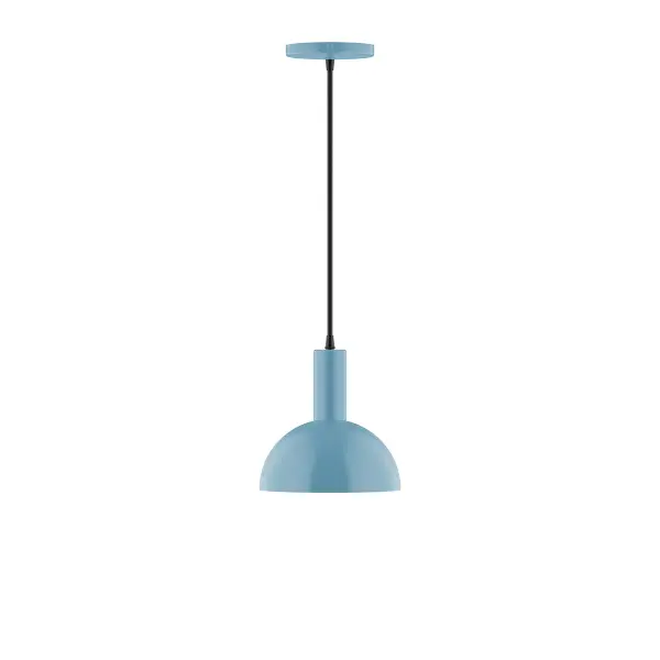 Geometric and colorful, the Ray series is simply configured for interior use. Ray is offered in multiple shapes, sizes and colors, choices to suit most any application. Collection: Ray Finish: Light Blue Glass: 6" White Opak Glass Globe Notes: Option (1) A19 LED and 1-Integrated 8W Width: 8.00" Height: 80.00" Length: 8.00" Weight: 4.00 lb Wire: 6' Gray Fabric Cord Canopy: 5" diameter Number of Bulbs: 1 Maximum Wattage: 100.00 W Bulb Type: A19 Bulb Base: E26 Medium Light Source: Incandescent or LED equivalent Dimmable Voltage: 120.00 V Country of Origin: US Safety Listing: UL/cUL Safety Rating: Dry LED Manufacturer Warranty: 1-year limited warranty on the fixture.