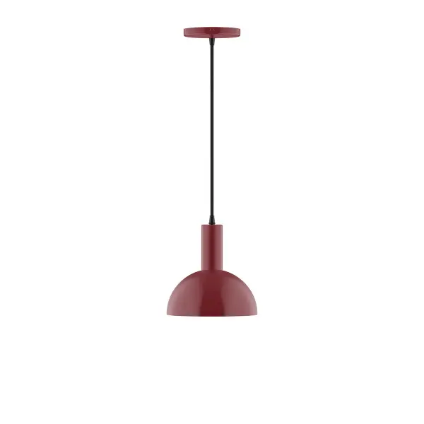 Geometric and colorful, the Ray series is simply configured for interior use. Ray is offered in multiple shapes, sizes and colors, choices to suit most any application. Collection: Ray Finish: Barn Red Glass: 6" White Opak Glass Globe Notes: Option (1) A19 LED and 1-Integrated 8W Width: 8.00" Height: 80.00" Length: 8.00" Weight: 4.00 lb Wire: 6' Black Fabric Cord Canopy: 5" diameter Number of Bulbs: 1 Maximum Wattage: 100.00 W Bulb Type: A19 Bulb Base: E26 Medium Light Source: Incandescent or LED equivalent Dimmable Voltage: 120.00 V Country of Origin: US Safety Listing: UL/cUL Safety Rating: Dry LED Manufacturer Warranty: 1-year limited warranty on the fixture.