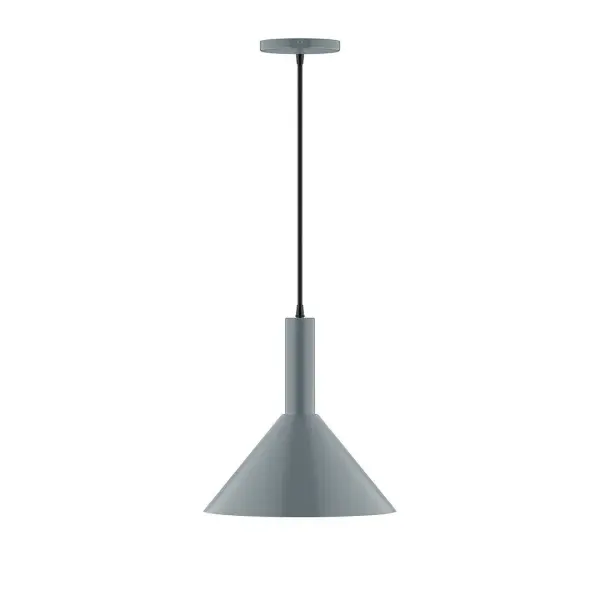 Geometric and colorful, the Chase series is simply configured for interior use. Chase is offered in multiple shapes, sizes and colors, choices to suit most any application. Collection: Chase Finish: Slate Gray Glass: 12 inch Chase Width: 12.00" Height: 84.00" Length: 12.00" Weight: 6.00 lb Wire: 6' Cool Tweed Fabric Cord Canopy: 5" diameter Number of Bulbs: 1 Maximum Wattage: 10.00 W Bulb Type: LED Light Source: LED Light Output: 800.00 lm Color Temperature: 2700 K CRI: 90 Dimmable Rated Average Life: 50,000 Voltage: 120.00 V Country of Origin: US Safety Listing: UL/cUL Safety Rating: Dry LED Manufacturer Warranty: 1-year limited warranty on the fixture.