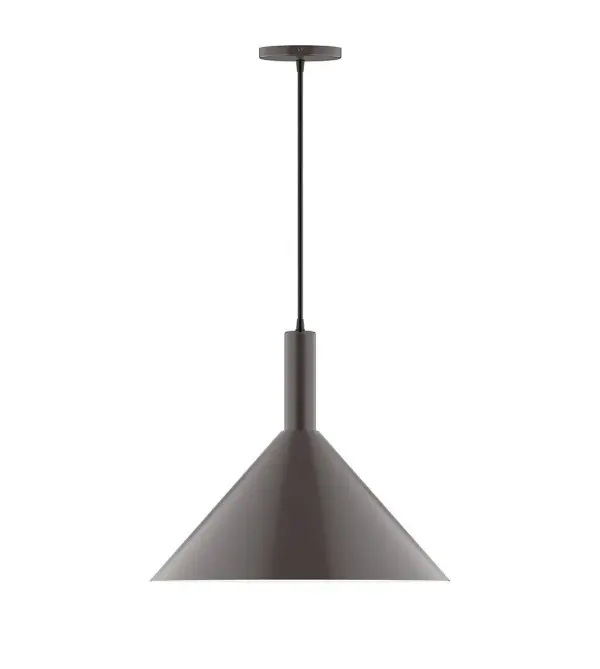 Geometric and colorful, the Chase series is simply configured for interior use. Chase is offered in multiple shapes, sizes and colors, choices to suit most any application. Collection: Chase Finish: Architectural Bronze Glass: 18 inch Chase Width: 18.00" Height: 87.00" Length: 18.00" Weight: 8.00 lb Wire: 6' White Fabric Cord Canopy: 5" diameter Number of Bulbs: 1 Maximum Wattage: 15.00 W Bulb Type: LED Light Source: LED Light Output: 1200.00 lm Color Temperature: 2700 K CRI: 90 Dimmable Rated Average Life: 50,000 Voltage: 120.00 V Country of Origin: US Safety Listing: UL/cUL Safety Rating: Dry LED Manufacturer Warranty: 1-year limited warranty on the fixture.