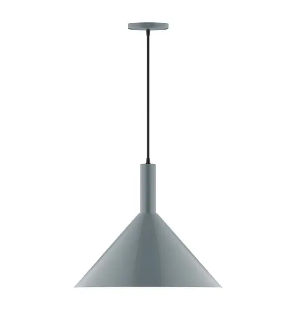 Geometric and colorful, the Chase series is simply configured for interior use. Chase is offered in multiple shapes, sizes and colors, choices to suit most any application. Collection: Chase Finish: Slate Gray Glass: 6 inch White Opal Glass Globe Notes: Option (1) A19 LED Width: 18.00" Height: 87.00" Length: 18.00" Weight: 10.00 lb Wire: 6' Polished Copper Fabric Cord Canopy: 5" diameter Number of Bulbs: 1 Maximum Wattage: 100.00 W Bulb Type: A19 Bulb Base: E26 Medium Light Source: Incandescent or LED equivalent Dimmable Voltage: 120.00 V Material: Aluminum Country of Origin: US Safety Listing: UL/cUL Safety Rating: Dry LED Manufacturer Warranty: 1-year limited warranty on the fixture.