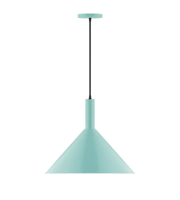 Geometric and colorful, the Chase series is simply configured for interior use. Chase is offered in multiple shapes, sizes and colors, choices to suit most any application. Collection: Chase Finish: Sea Green Glass: 6 inch White Opal Glass Globe Notes: Option (1) A19 LED Width: 18.00" Height: 87.00" Length: 18.00" Weight: 10.00 lb Wire: 6' Navy Mini Tweed Fabric Cord Canopy: 5" diameter Number of Bulbs: 1 Maximum Wattage: 100.00 W Bulb Type: A19 Bulb Base: E26 Medium Light Source: Incandescent or LED equivalent Dimmable Voltage: 120.00 V Material: Aluminum Country of Origin: US Safety Listing: UL/cUL Safety Rating: Dry LED Manufacturer Warranty: 1-year limited warranty on the fixture.