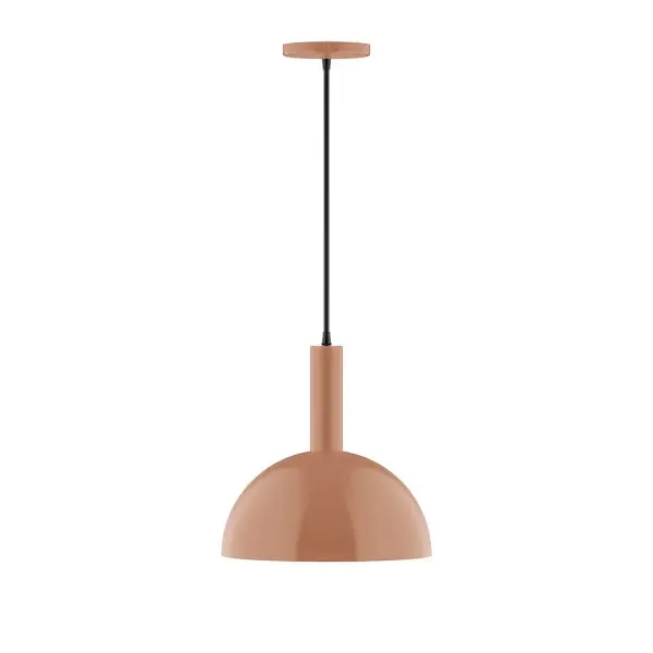 Geometric and colorful, the Ray series is simply configured for interior use. Ray is offered in multiple shapes, sizes and colors, choices to suit most any application. Collection: Ray Finish: Terracotta Glass: 12 inch Ray Width: 12.00" Height: 84.00" Length: 12.00" Weight: 6.00 lb Wire: 6' Ivory Fabric Cord Canopy: 5" diameter Number of Bulbs: 1 Maximum Wattage: 10.00 W Bulb Type: LED Light Source: LED Light Output: 800.00 lm Color Temperature: 2700 K CRI: 90 Dimmable Rated Average Life: 50,000 Voltage: 120.00 V Country of Origin: US Safety Listing: UL/cUL Safety Rating: Dry LED Manufacturer Warranty: 1-year limited warranty on the fixture.
