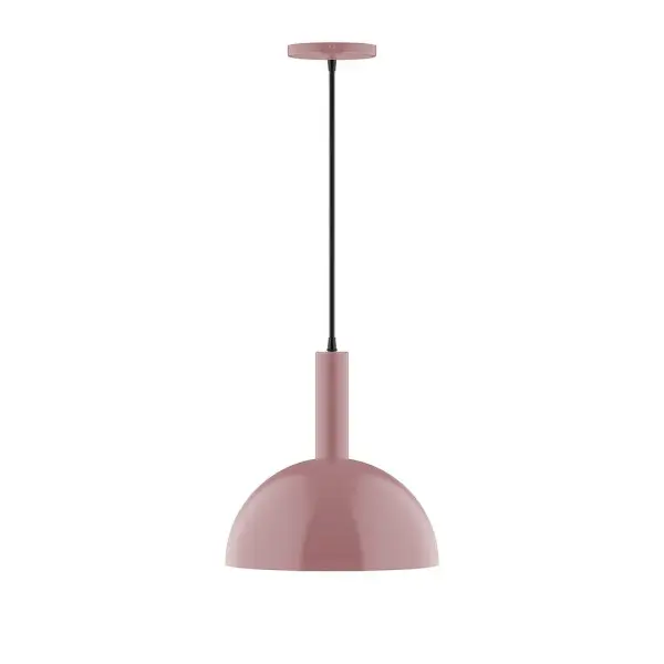 Geometric and colorful, the Ray series is simply configured for interior use. Ray is offered in multiple shapes, sizes and colors, choices to suit most any application. Collection: Ray Finish: Mauve Glass: 12 inch Ray Width: 12.00" Height: 84.00" Length: 12.00" Weight: 6.00 lb Wire: 6' Navy Mini Tweed Fabric Cord Canopy: 5" diameter Number of Bulbs: 1 Maximum Wattage: 10.00 W Bulb Type: LED Light Source: LED Light Output: 800.00 lm Color Temperature: 2700 K CRI: 90 Dimmable Rated Average Life: 50,000 Voltage: 120.00 V Country of Origin: US Safety Listing: UL/cUL Safety Rating: Dry LED Manufacturer Warranty: 1-year limited warranty on the fixture.