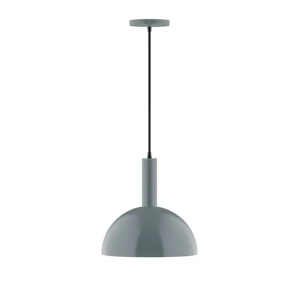 Geometric and colorful, the Ray series is simply configured for interior use. Ray is offered in multiple shapes, sizes and colors, choices to suit most any application. Collection: Ray Finish: Slate Gray Glass: 12 inch Ray Width: 12.00" Height: 84.00" Length: 12.00" Weight: 6.00 lb Wire: 6' Polished Copper Fabric Cord Canopy: 5" diameter Number of Bulbs: 1 Maximum Wattage: 10.00 W Bulb Type: LED Light Source: LED Light Output: 800.00 lm Color Temperature: 2700 K CRI: 90 Dimmable Rated Average Life: 50,000 Voltage: 120.00 V Country of Origin: US Safety Listing: UL/cUL Safety Rating: Dry LED Manufacturer Warranty: 1-year limited warranty on the fixture.