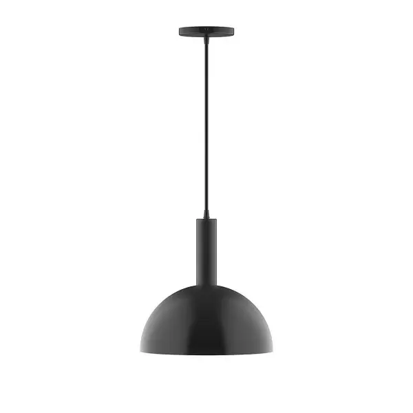 Geometric and colorful, the Ray series is simply configured for interior use. Ray is offered in multiple shapes, sizes and colors, choices to suit most any application. Collection: Ray Finish: Black Glass: 12 inch Ray Width: 12.00" Height: 84.00" Length: 12.00" Weight: 6.00 lb Wire: 6' Black and White Houndstooth Fabric Cord Canopy: 5" diameter Number of Bulbs: 1 Maximum Wattage: 10.00 W Bulb Type: LED Light Source: LED Light Output: 800.00 lm Color Temperature: 2700 K CRI: 90 Dimmable Rated Average Life: 50,000 Voltage: 120.00 V Country of Origin: US Safety Listing: UL/cUL Safety Rating: Dry LED Manufacturer Warranty: 1-year limited warranty on the fixture.