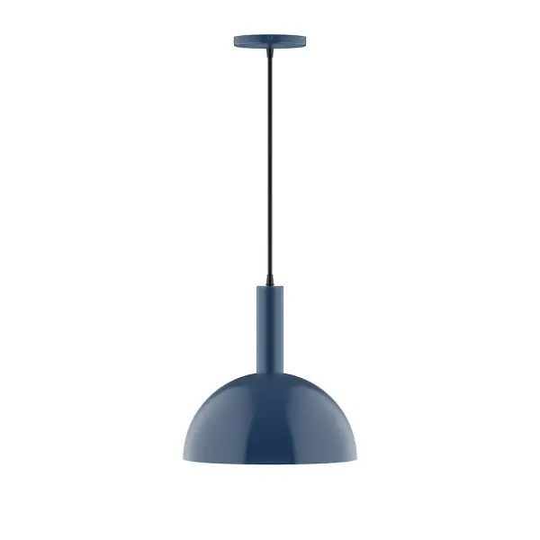 Geometric and colorful, the Ray series is simply configured for interior use. Ray is offered in multiple shapes, sizes and colors, choices to suit most any application. Collection: Ray Finish: Navy Glass: 12 inch Ray Width: 12.00" Height: 84.00" Length: 12.00" Weight: 6.00 lb Wire: 6' Gray Fabric Cord Canopy: 5" diameter Number of Bulbs: 1 Maximum Wattage: 10.00 W Bulb Type: LED Light Source: LED Light Output: 800.00 lm Color Temperature: 2700 K CRI: 90 Dimmable Rated Average Life: 50,000 Voltage: 120.00 V Country of Origin: US Safety Listing: UL/cUL Safety Rating: Dry LED Manufacturer Warranty: 1-year limited warranty on the fixture.