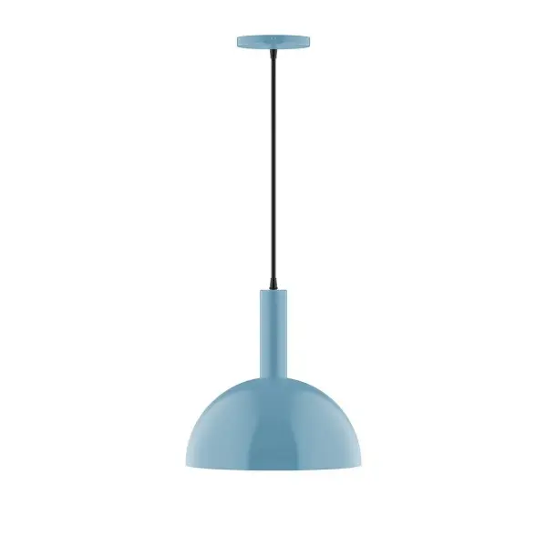 Geometric and colorful, the Ray series is simply configured for interior use. Ray is offered in multiple shapes, sizes and colors, choices to suit most any application. Collection: Ray Finish: Light Blue Glass: 12 inch Ray Width: 12.00" Height: 84.00" Length: 12.00" Weight: 6.00 lb Wire: 6' White and Gray Dot Fabric Cord Canopy: 5" diameter Number of Bulbs: 1 Maximum Wattage: 10.00 W Bulb Type: LED Light Source: LED Light Output: 800.00 lm Color Temperature: 2700 K CRI: 90 Dimmable Rated Average Life: 50,000 Voltage: 120.00 V Country of Origin: US Safety Listing: UL/cUL Safety Rating: Dry LED Manufacturer Warranty: 1-year limited warranty on the fixture.