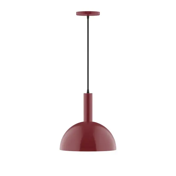 Geometric and colorful, the Ray series is simply configured for interior use. Ray is offered in multiple shapes, sizes and colors, choices to suit most any application. Collection: Ray Finish: Barn Red Glass: 12 inch Ray Width: 12.00" Height: 84.00" Length: 12.00" Weight: 6.00 lb Wire: 6' Black SJT Canopy: 5" diameter Number of Bulbs: 1 Maximum Wattage: 10.00 W Bulb Type: LED Light Source: LED Light Output: 800.00 lm Color Temperature: 3000 K CRI: 90 Dimmable Rated Average Life: 50,000 Voltage: 120.00 V Country of Origin: US Safety Listing: UL/cUL Safety Rating: Dry LED Manufacturer Warranty: 1-year limited warranty on the fixture.