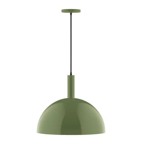 Geometric and colorful, the Ray series is simply configured for interior use. Ray is offered in multiple shapes, sizes and colors, choices to suit most any application. Collection: Ray Finish: Fern Green Glass: 18 inch Ray Width: 18.00" Height: 87.00" Length: 18.00" Weight: 8.00 lb Wire: 6' White Fabric Cord Canopy: 5" diameter Number of Bulbs: 1 Maximum Wattage: 15.00 W Bulb Type: LED Light Source: LED Light Output: 1200.00 lm Color Temperature: 2700 K CRI: 90 Dimmable Rated Average Life: 50,000 Voltage: 120.00 V Country of Origin: US Safety Listing: UL/cUL Safety Rating: Dry LED Manufacturer Warranty: 1-year limited warranty on the fixture.