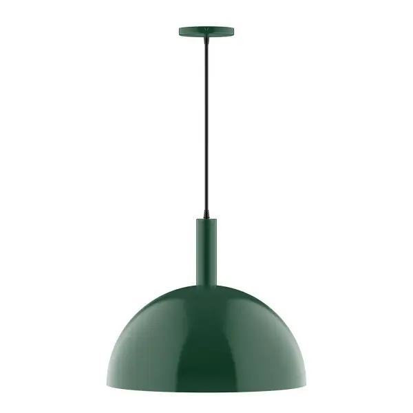 Geometric and colorful, the Ray series is simply configured for interior use. Ray is offered in multiple shapes, sizes and colors, choices to suit most any application. Collection: Ray Finish: Forest Green Glass: 18 inch Ray Width: 18.00" Height: 87.00" Length: 18.00" Weight: 8.00 lb Wire: 6' Ivory Fabric Cord Canopy: 5" diameter Number of Bulbs: 1 Maximum Wattage: 15.00 W Bulb Type: LED Light Source: LED Light Output: 1200.00 lm Color Temperature: 2700 K CRI: 90 Dimmable Rated Average Life: 50,000 Voltage: 120.00 V Country of Origin: US Safety Listing: UL/cUL Safety Rating: Dry LED Manufacturer Warranty: 1-year limited warranty on the fixture.