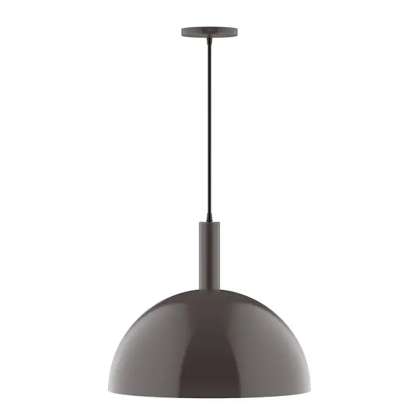 Geometric and colorful, the Ray series is simply configured for interior use. Ray is offered in multiple shapes, sizes and colors, choices to suit most any application. Collection: Ray Finish: Architectural Bronze Glass: 6 inch White Opal Glass Globe Notes: Option (1) A19 LED Width: 18.00" Height: 87.00" Length: 18.00" Weight: 10.00 lb Wire: 6' Polished Copper Fabric Cord Canopy: 5" diameter Number of Bulbs: 1 Maximum Wattage: 100.00 W Bulb Type: A19 Bulb Base: E26 Medium Light Source: Incandescent or LED equivalent Dimmable Voltage: 120.00 V Material: Aluminum Country of Origin: US Safety Listing: UL/cUL Safety Rating: Dry LED Manufacturer Warranty: 1-year limited warranty on the fixture.