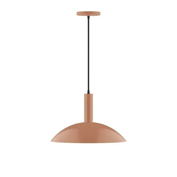 Geometric and colorful, the Glow series is simply configured for interior use. Glow is offered in multiple shapes, sizes and colors, choices to suit most any application. Collection: Glow Finish: Terracotta Glass: 16 inch Glow Width: 16.00" Height: 82.00" Length: 16.00" Weight: 8.00 lb Wire: 6' Red and White Zigzag Fabric Cord Canopy: 5" diameter Number of Bulbs: 2 Maximum Wattage: 15.00 W Bulb Type: LED Light Source: LED Light Output: 1200.00 lm Color Temperature: 2700 K CRI: 90 Dimmable Rated Average Life: 50,000 Voltage: 120.00 V Country of Origin: US Safety Listing: UL/cUL Safety Rating: Dry LED Manufacturer Warranty: 1-year limited warranty on the fixture.