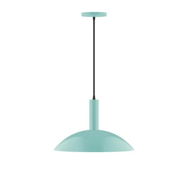 Geometric and colorful, the Glow series is simply configured for interior use. Glow is offered in multiple shapes, sizes and colors, choices to suit most any application. Collection: Glow Finish: Sea Green Glass: 16 inch Glow Width: 16.00" Height: 82.00" Length: 16.00" Weight: 8.00 lb Wire: 6' Black and White Houndstooth Fabric Cord Canopy: 5" diameter Number of Bulbs: 2 Maximum Wattage: 15.00 W Bulb Type: LED Light Source: LED Light Output: 1200.00 lm Color Temperature: 2700 K CRI: 90 Dimmable Rated Average Life: 50,000 Voltage: 120.00 V Country of Origin: US Safety Listing: UL/cUL Safety Rating: Dry LED Manufacturer Warranty: 1-year limited warranty on the fixture.