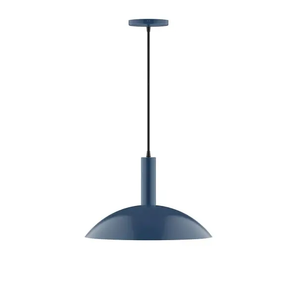 Geometric and colorful, the Glow series is simply configured for interior use. Glow is offered in multiple shapes, sizes and colors, choices to suit most any application. Collection: Glow Finish: Navy Glass: 16 inch Glow Width: 16.00" Height: 82.00" Length: 16.00" Weight: 8.00 lb Wire: 6' Black SJT Canopy: 5" diameter Number of Bulbs: 2 Maximum Wattage: 15.00 W Bulb Type: LED Light Source: LED Light Output: 1200.00 lm Color Temperature: 3000 K CRI: 90 Dimmable Rated Average Life: 50,000 Voltage: 120.00 V Country of Origin: US Safety Listing: UL/cUL Safety Rating: Dry LED Manufacturer Warranty: 1-year limited warranty on the fixture.