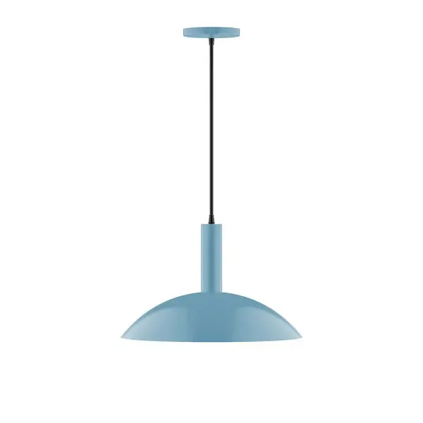 Geometric and colorful, the Glow series is simply configured for interior use. Glow is offered in multiple shapes, sizes and colors, choices to suit most any application. Collection: Glow Finish: Light Blue Glass: 16 inch Glow Width: 16.00" Height: 82.00" Length: 16.00" Weight: 8.00 lb Wire: 6' Gray Fabric Cord Canopy: 5" diameter Number of Bulbs: 2 Maximum Wattage: 15.00 W Bulb Type: LED Light Source: LED Light Output: 1200.00 lm Color Temperature: 2700 K CRI: 90 Dimmable Rated Average Life: 50,000 Voltage: 120.00 V Country of Origin: US Safety Listing: UL/cUL Safety Rating: Dry LED Manufacturer Warranty: 1-year limited warranty on the fixture.