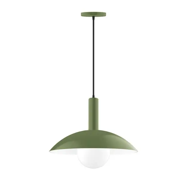 Geometric and colorful, the Glow series is simply configured for interior use. Glow is offered in multiple shapes, sizes and colors, choices to suit most any application. Collection: Glow Finish: Fern Green Glass: 6 inch White Opal Glass Globe Notes: Option (1) A19 LED Width: 16.00" Height: 82.00" Length: 16.00" Weight: 10.00 lb Wire: 6' Black and White Houndstooth Fabric Cord Canopy: 5" diameter Number of Bulbs: 1 Maximum Wattage: 100.00 W Bulb Type: A19 Bulb Base: E26 Medium Light Source: Incandescent or LED equivalent Dimmable Voltage: 120.00 V Material: Aluminum Country of Origin: US Safety Listing: UL/cUL Safety Rating: Dry LED Manufacturer Warranty: 1-year limited warranty on the fixture.